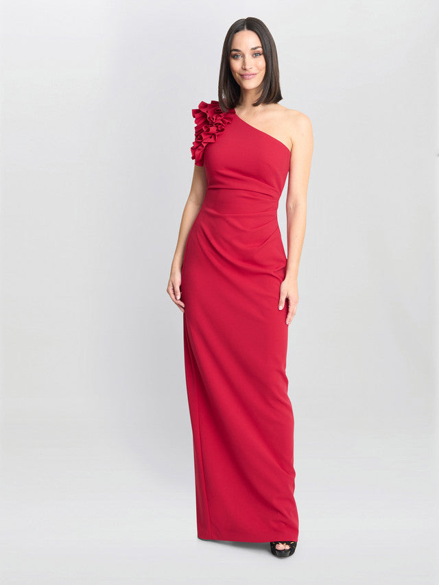  Nicole Ruffled One Shoulder Maxi Dress