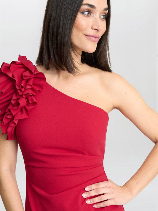  Nicole Ruffled One Shoulder Maxi Dress