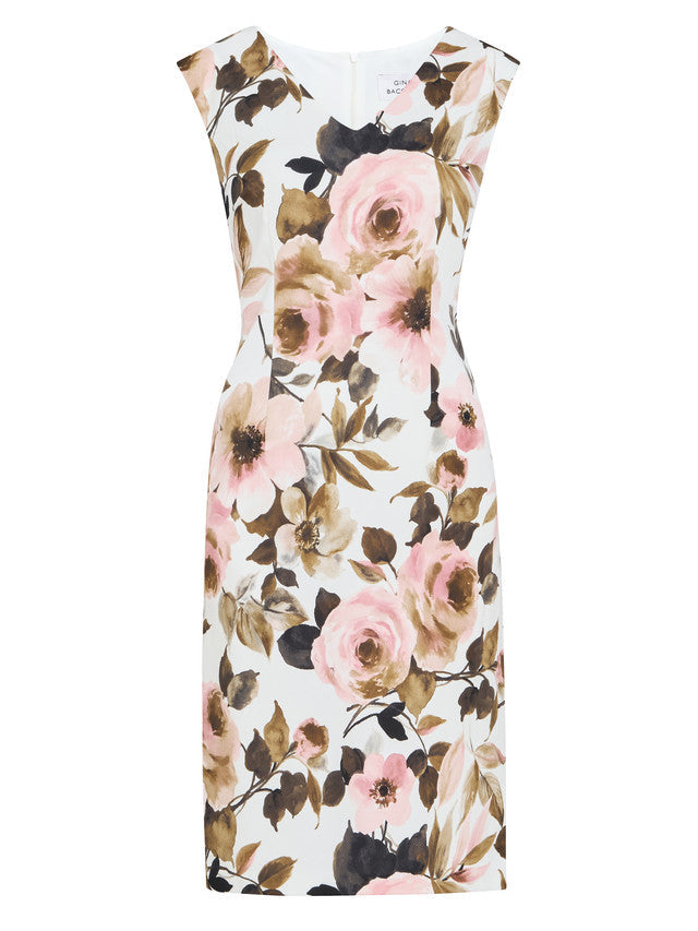  Jolene Floral Print Scuba Dress