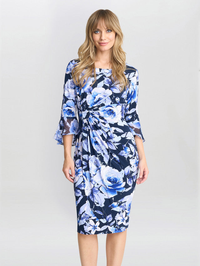  Brie Floral Print Faux Wrap Dress