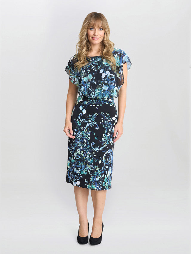  Lisa-Marie Printed Chiffon Blouson Dress