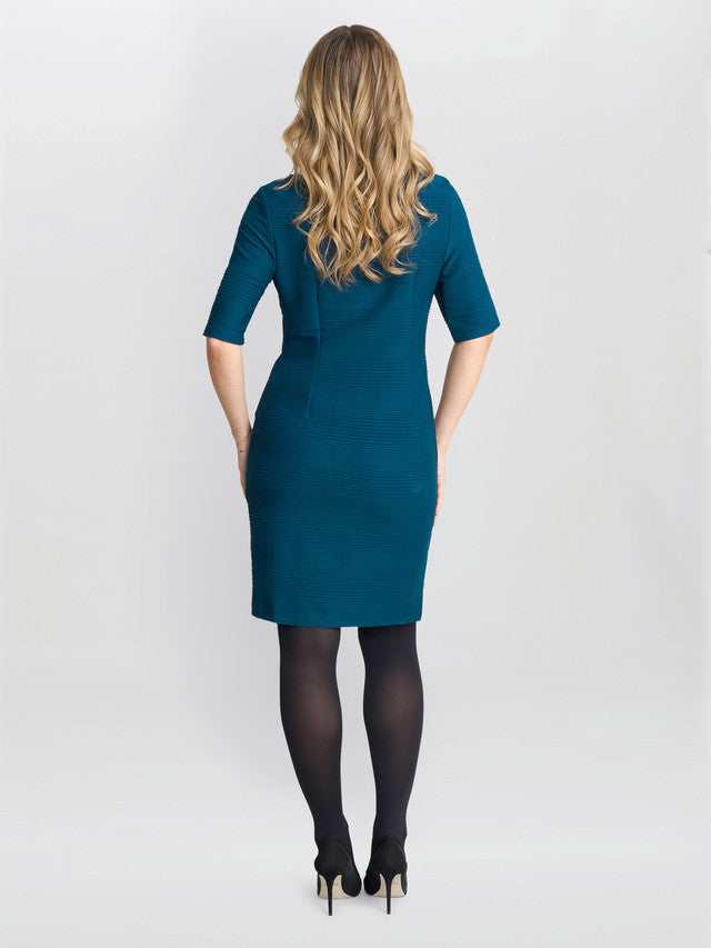  Alexa Ribbed Fabric Layered Dress