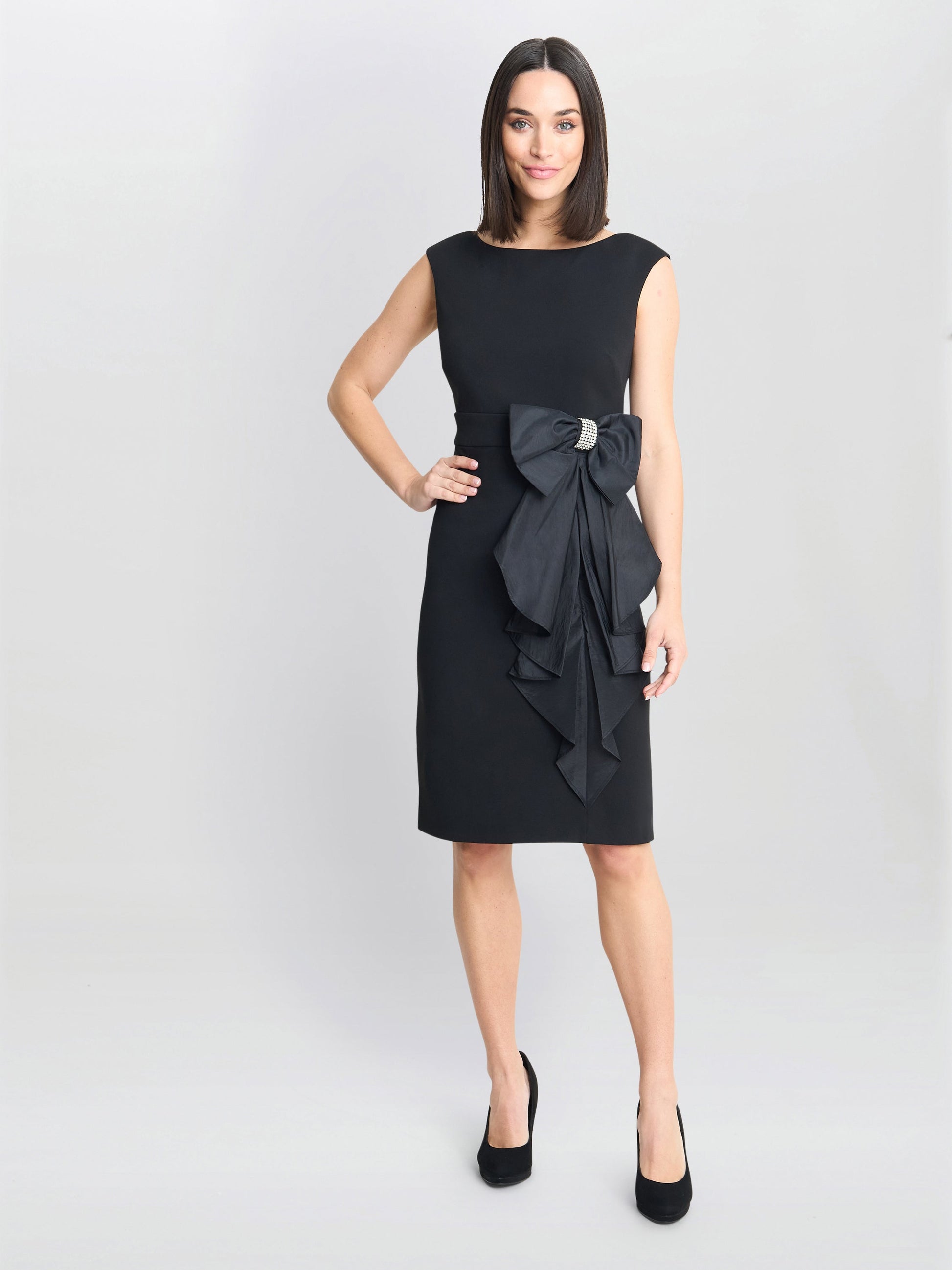  Arabella Crepe Taffeta Combo Dress