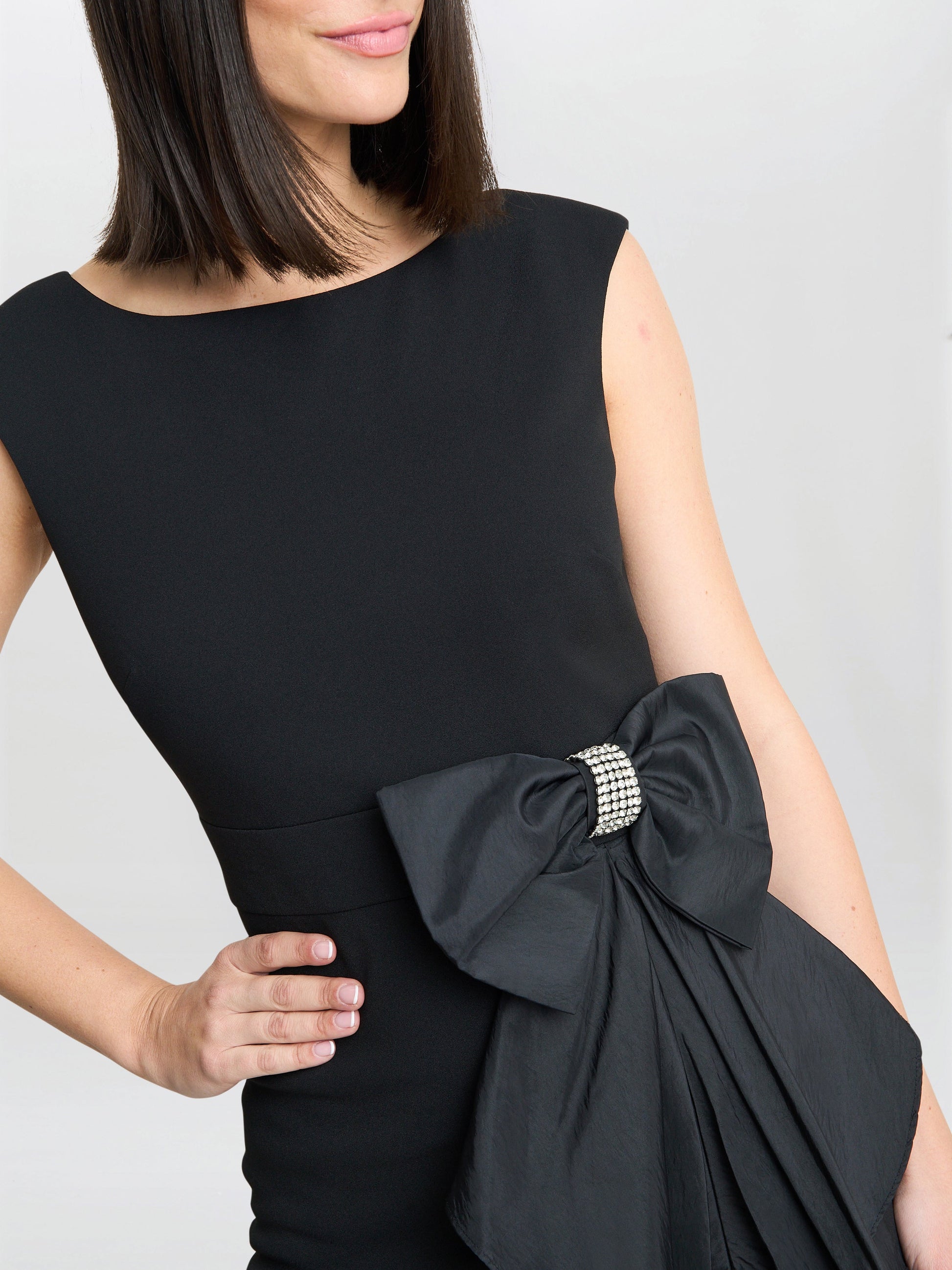  Arabella Crepe Taffeta Combo Dress