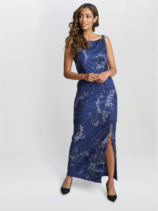  Blake Floral Sequin Ankle Length Dress