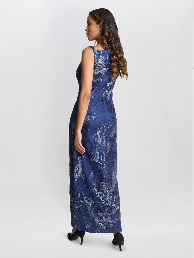  Blake Floral Sequin Ankle Length Dress