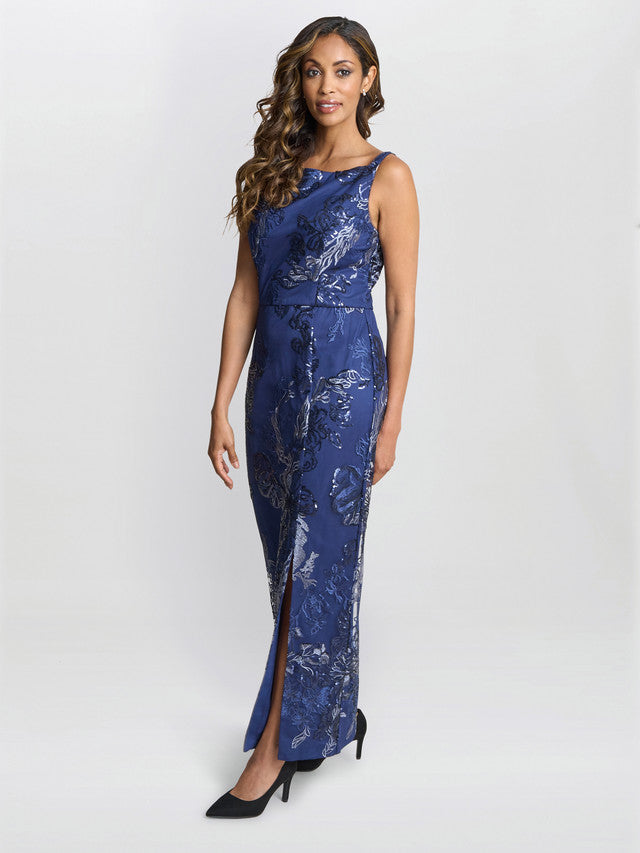  Blake Floral Sequin Ankle Length Dress