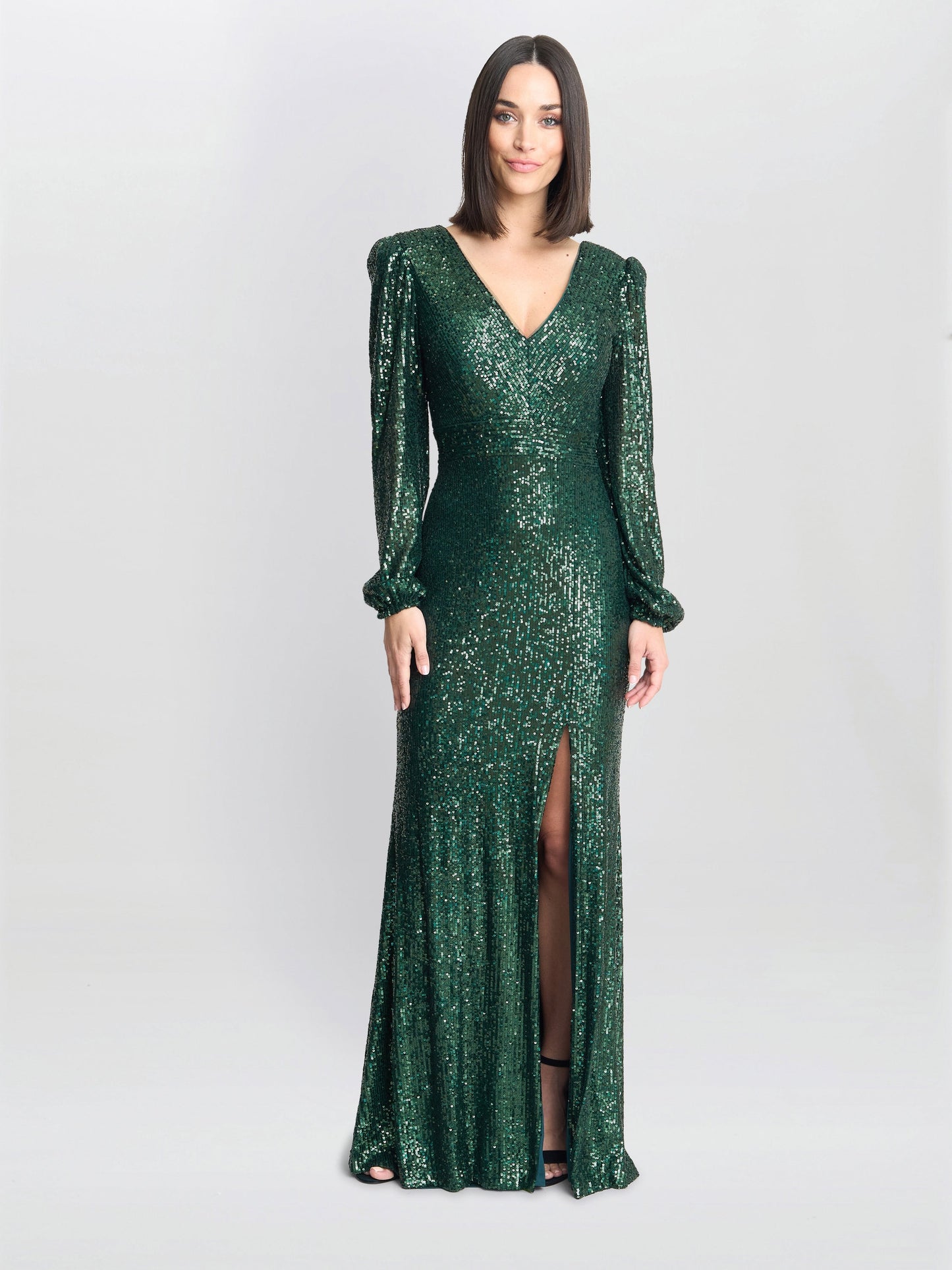  Alison Sequin V Neck Maxi Dress
