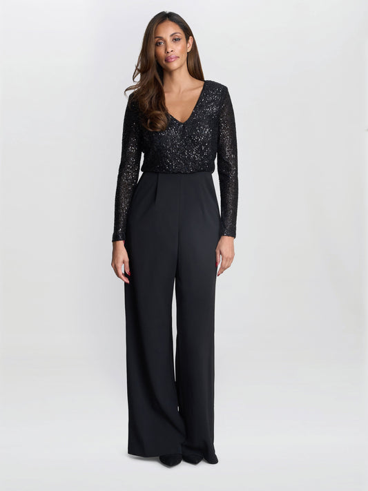  Allegra Sequin Crepe Jumpsuit