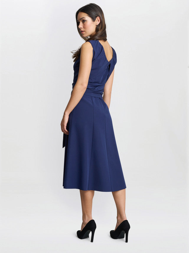  Cathleen Crepe Tie-Waist Dress