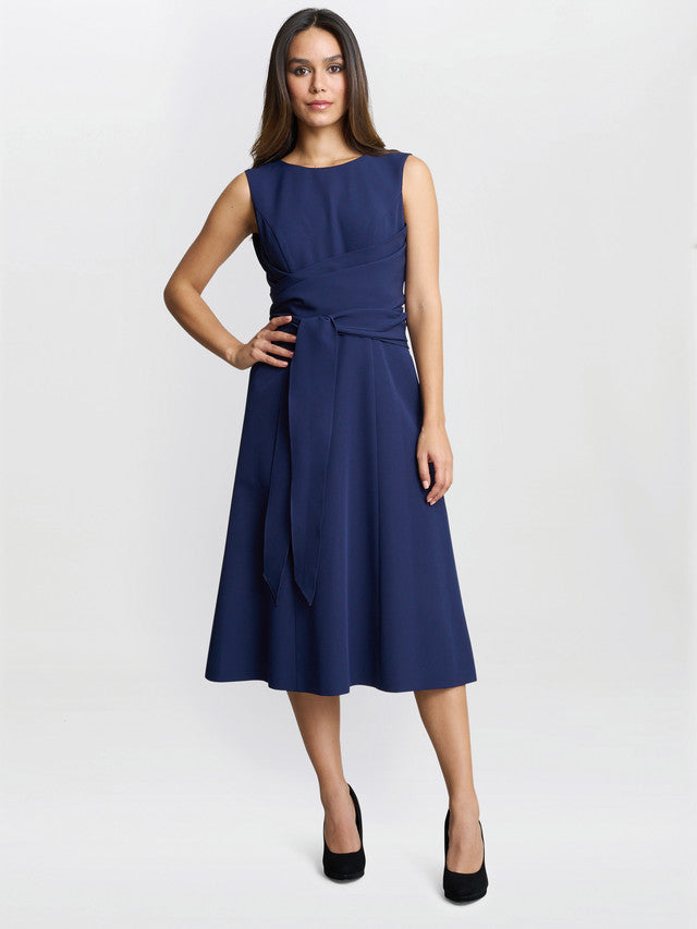  Cathleen Crepe Tie-Waist Dress