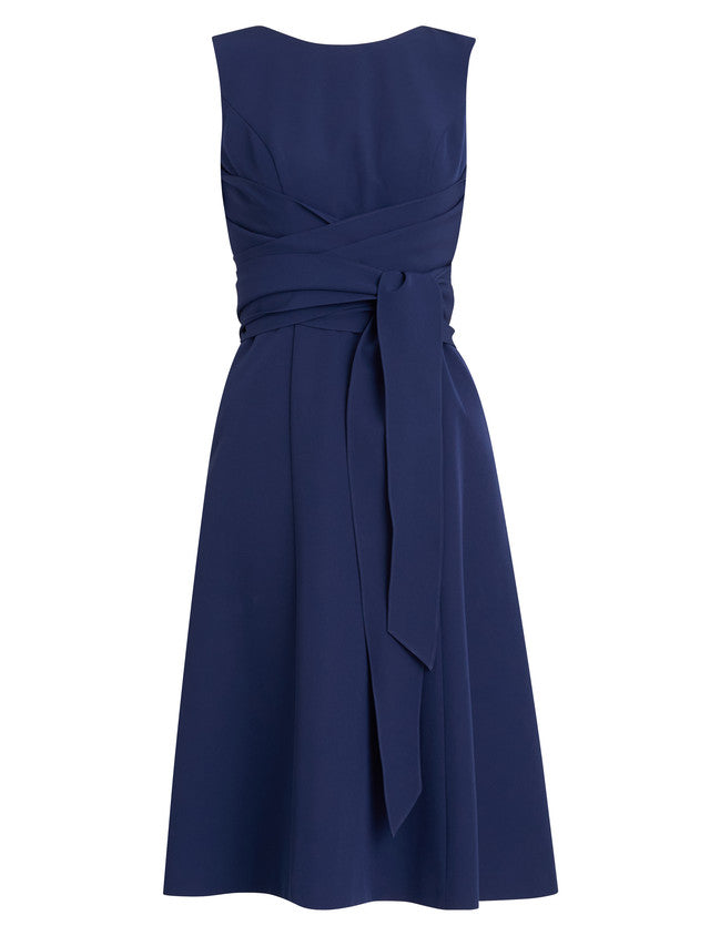  Cathleen Crepe Tie-Waist Dress