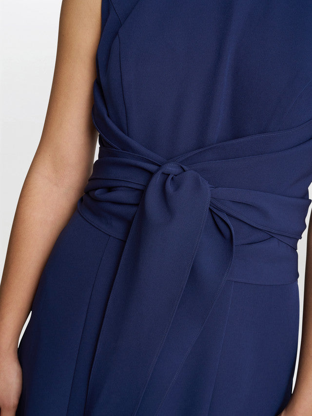  Cathleen Crepe Tie-Waist Dress