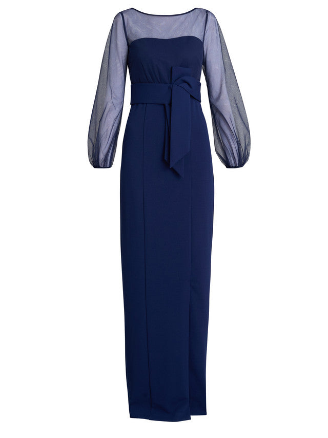 Joanne Crepe And Mesh Maxi Dress