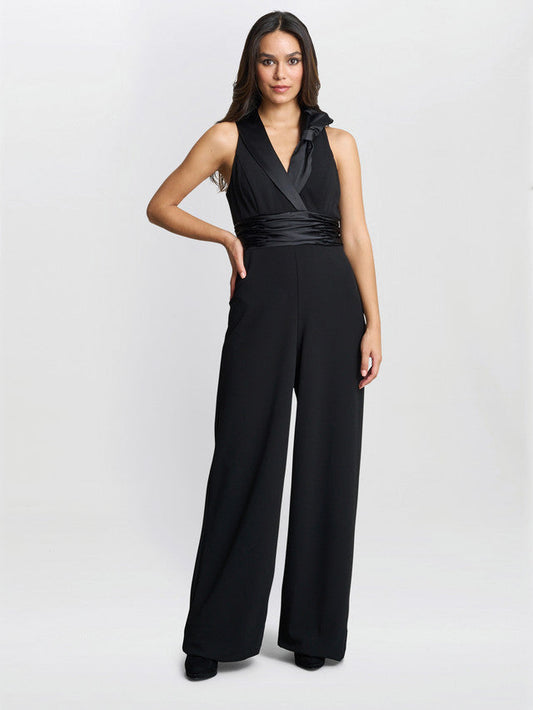  Melodie Crepe Jumpsuit With Satin Bow