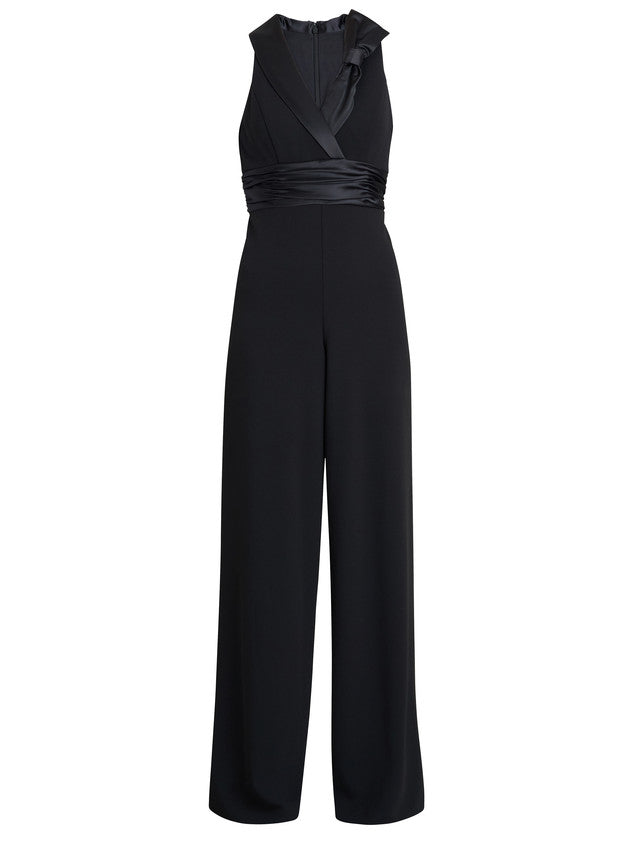 Melodie Crepe Jumpsuit With Satin Bow