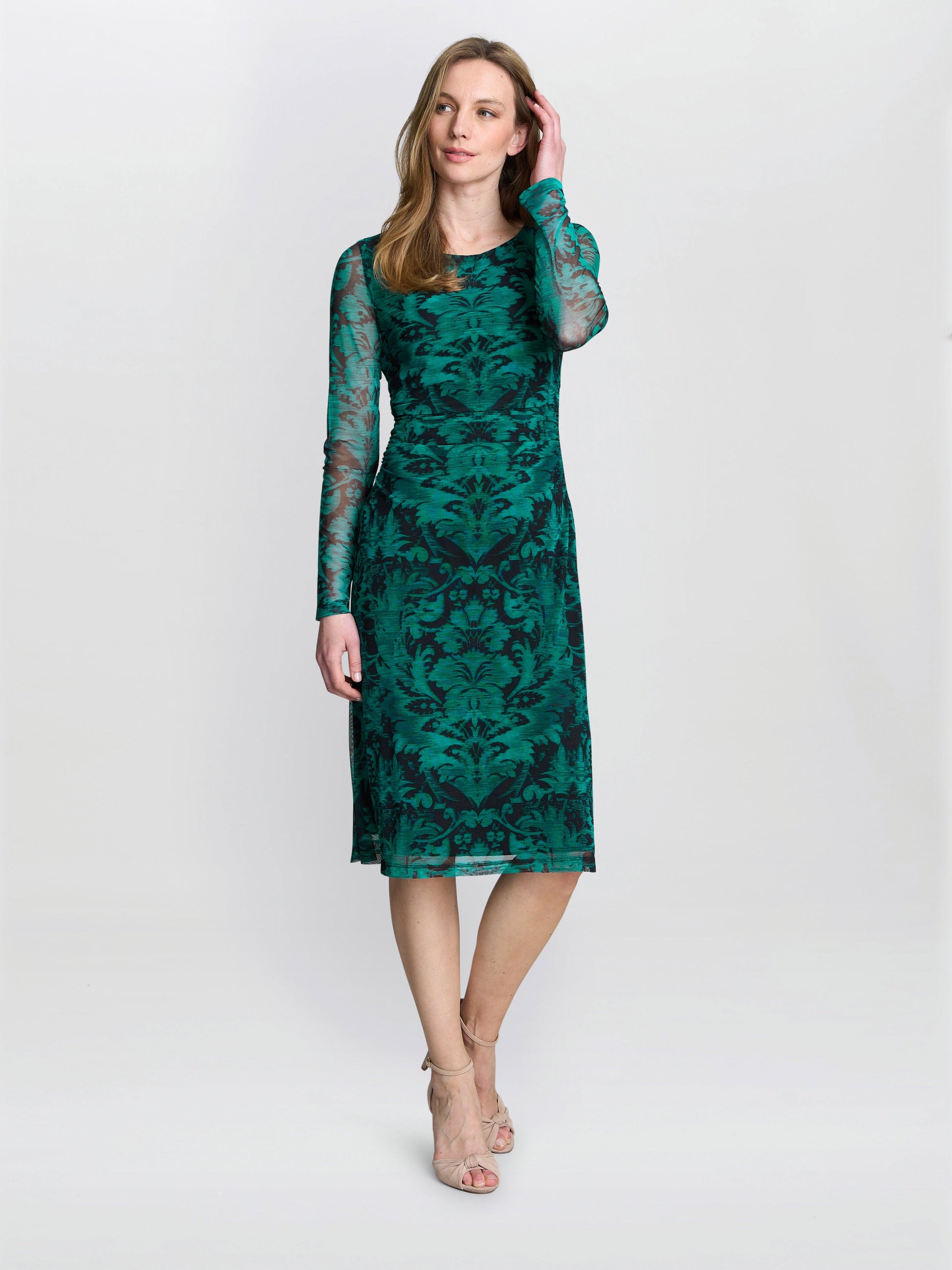  Carrie Long Sleeve Mesh Dress