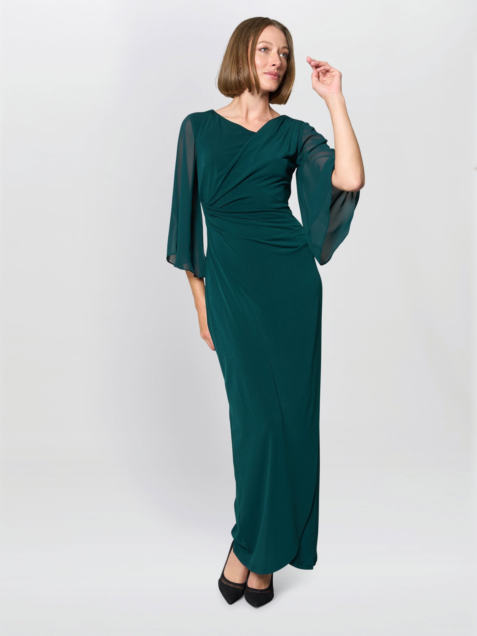  Donatella Chiffon Sleeve Maxi Dress