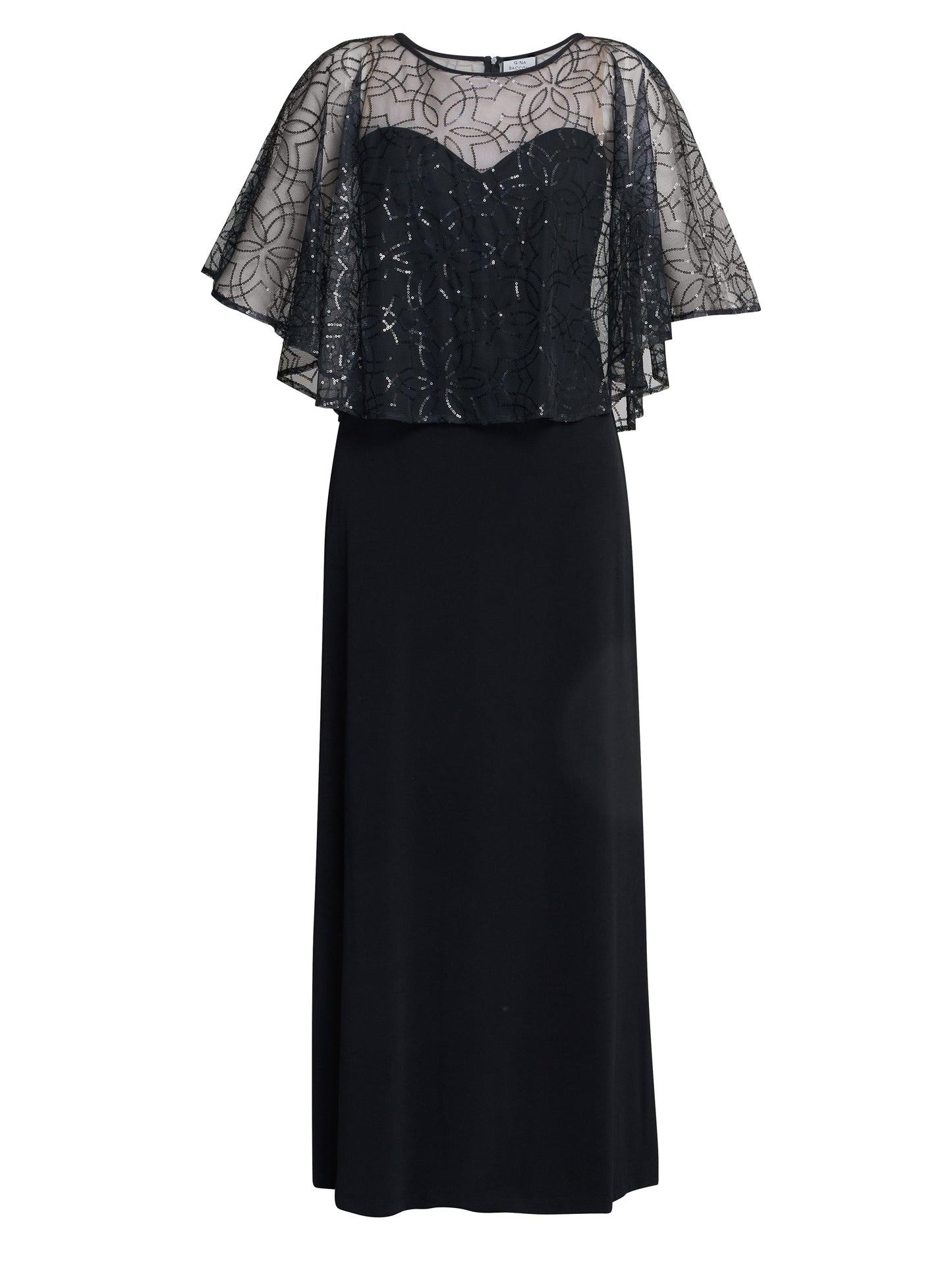  Anoushka Maxi Dress With Sheer Beaded Cape