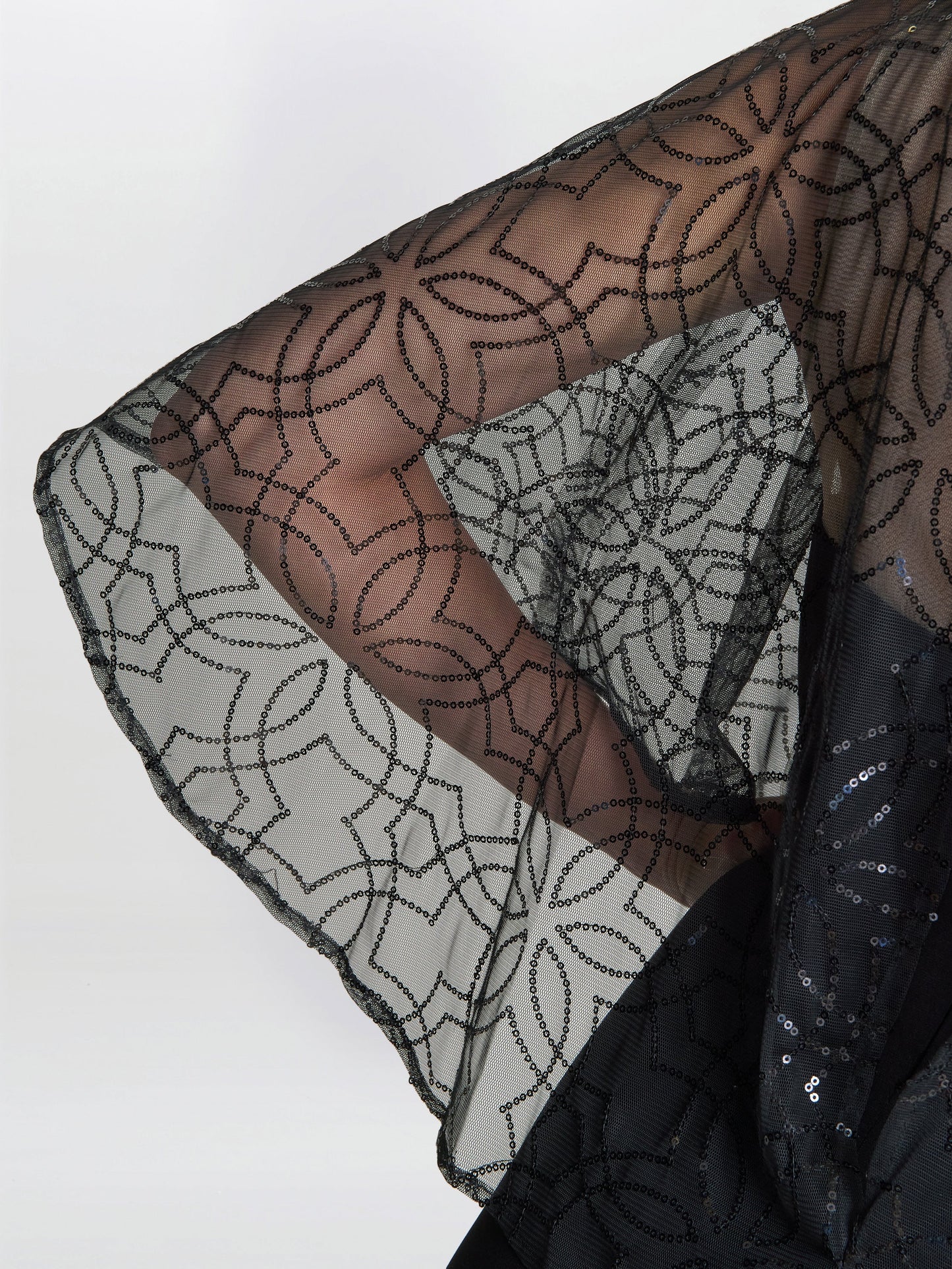  Anoushka Maxi Dress With Sheer Beaded Cape