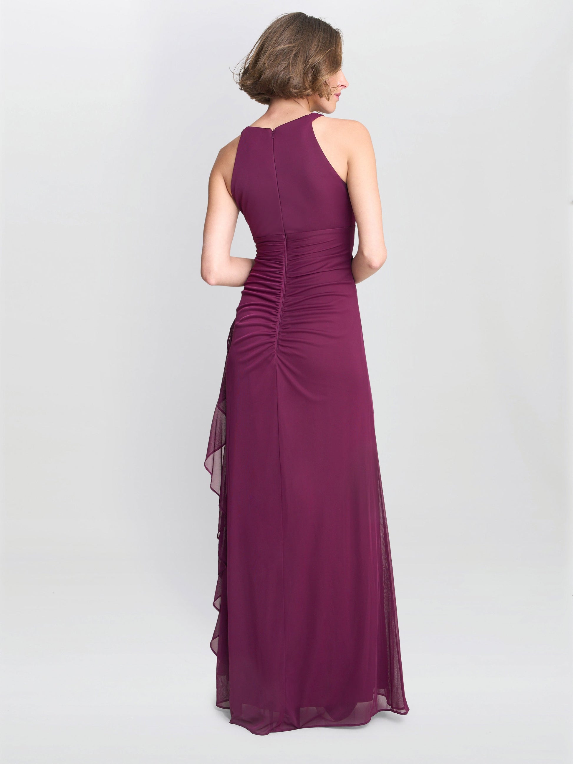  Blanche Matte Jersey Dress With Neck Trim
