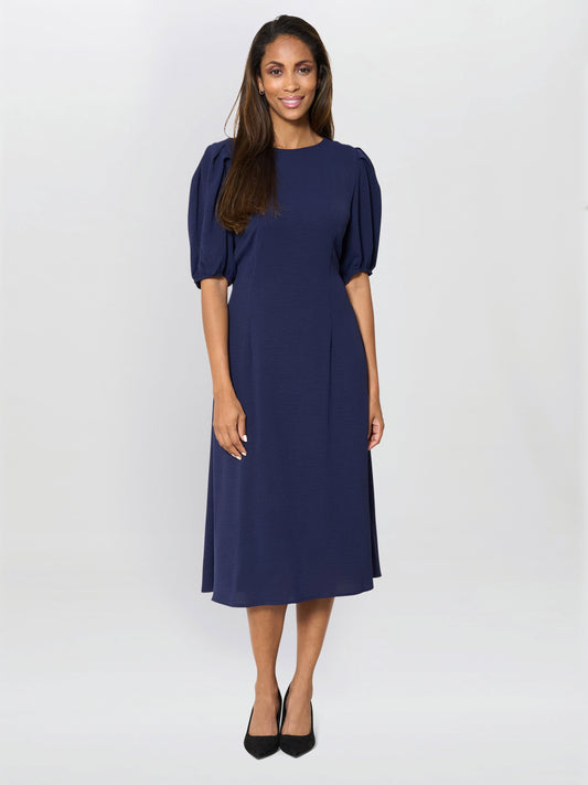  Flora Puff Sleeve Midi Dress