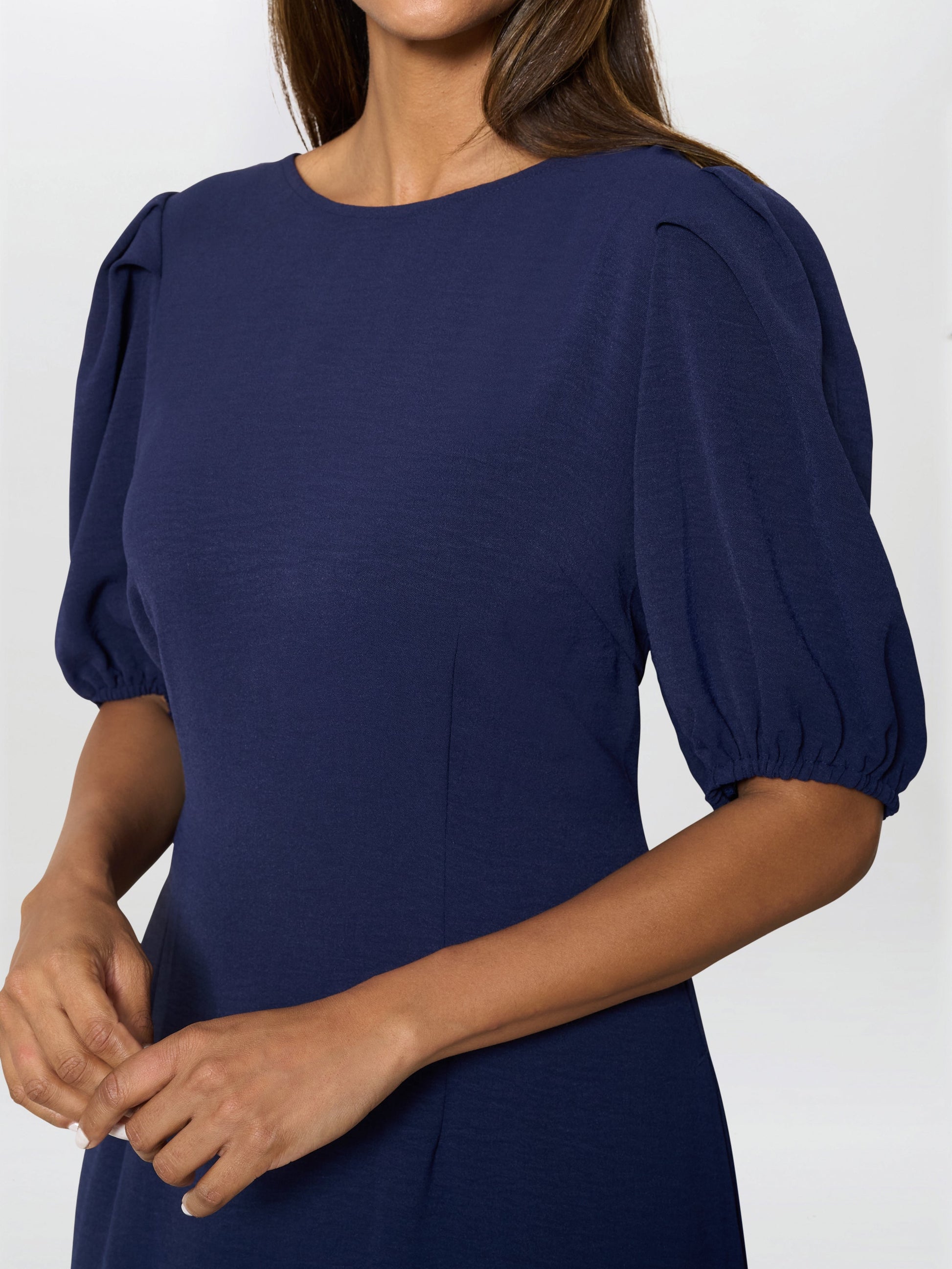  Flora Puff Sleeve Midi Dress