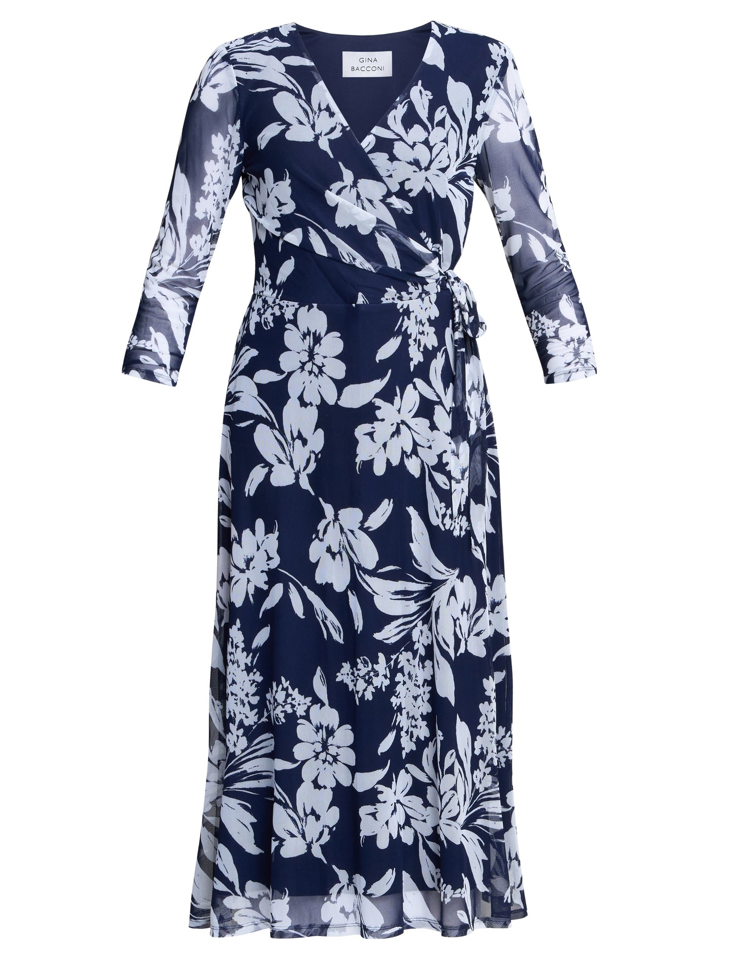  Jan Floral Chiffon Wrap Midi Dress