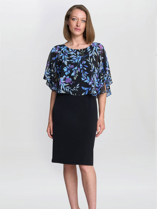  Jenny Floral Chiffon Overlay Dress