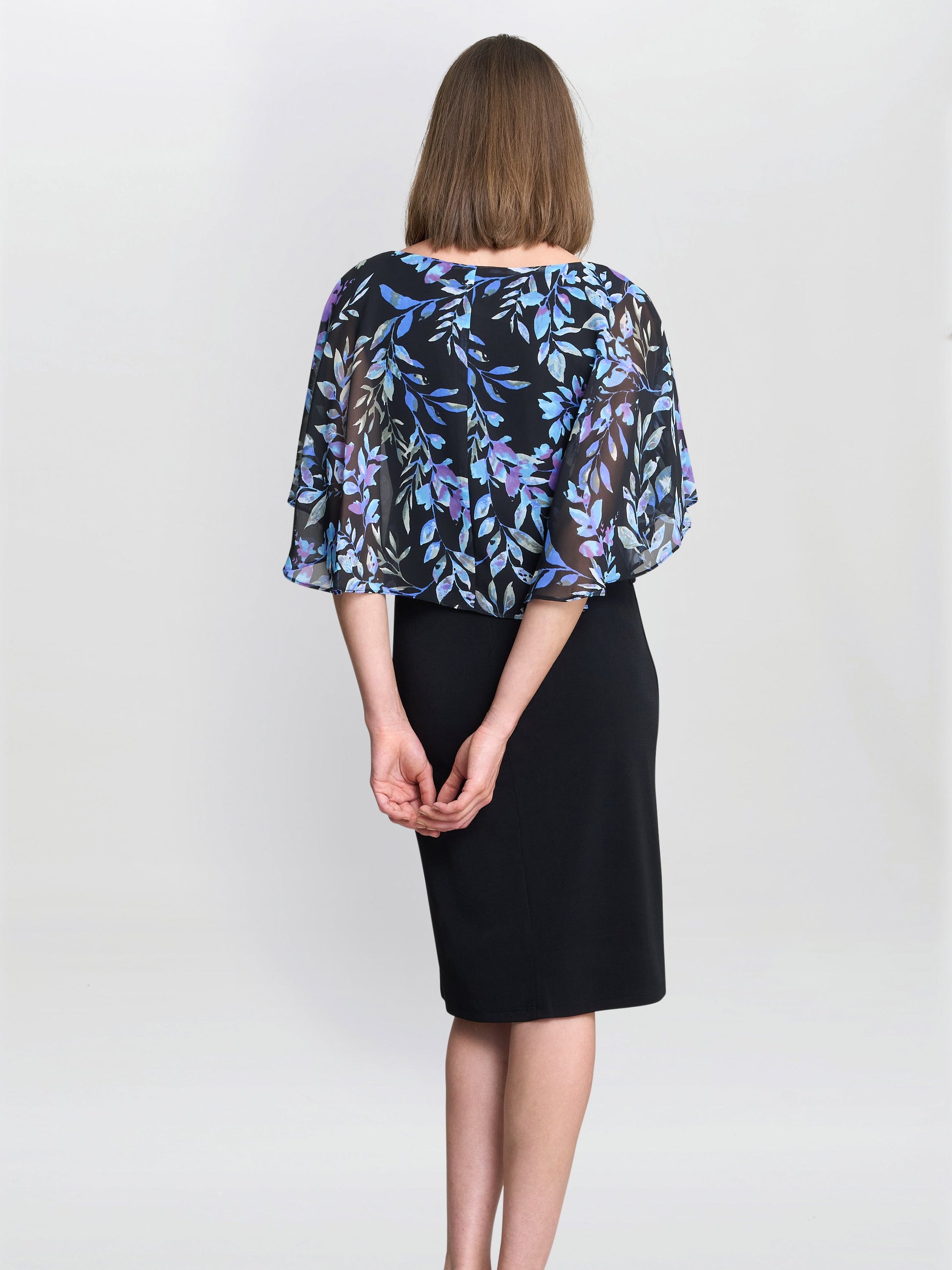  Jenny Floral Chiffon Overlay Dress