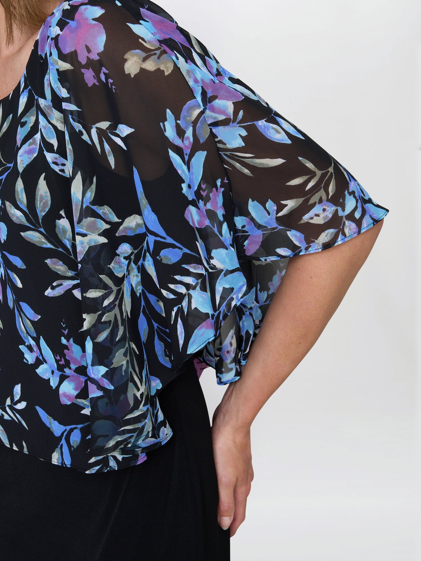  Jenny Floral Chiffon Overlay Dress