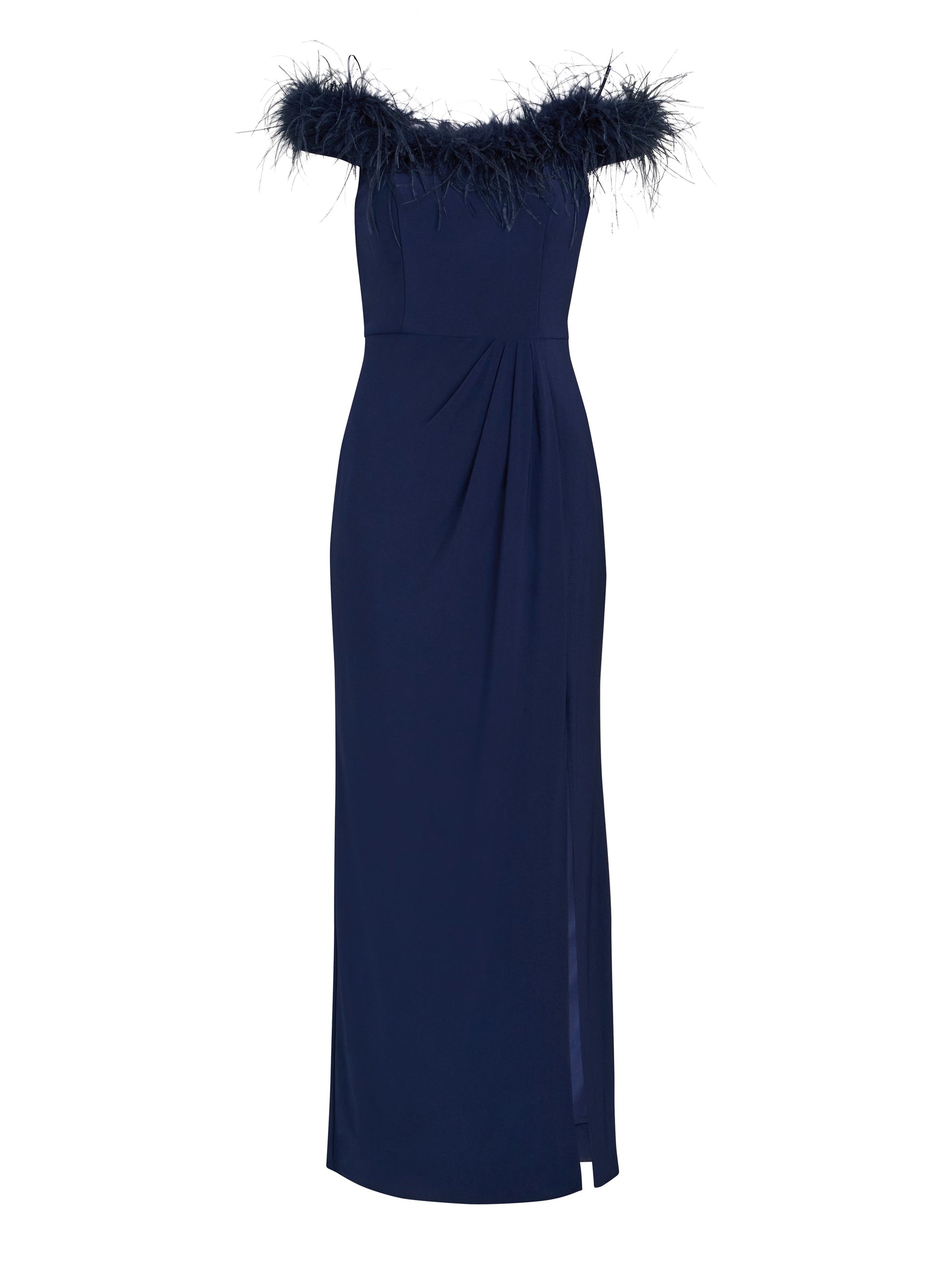  Krissy Feather Top Off Shoulder Maxi Dress