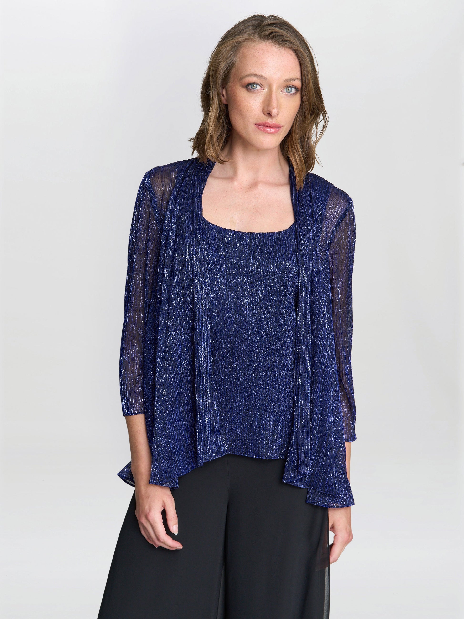  Kyler Metallic Top And Jacket Set