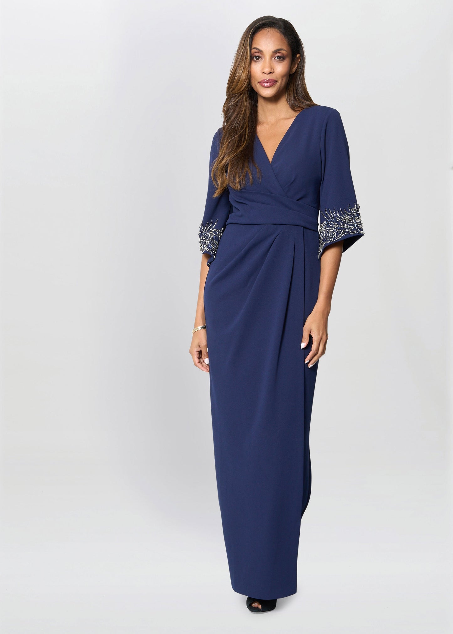  Lilly Embellished Sleeve Maxi Dress