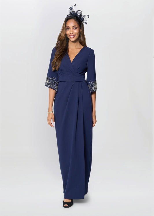  Lilly Embellished Sleeve Maxi Dress