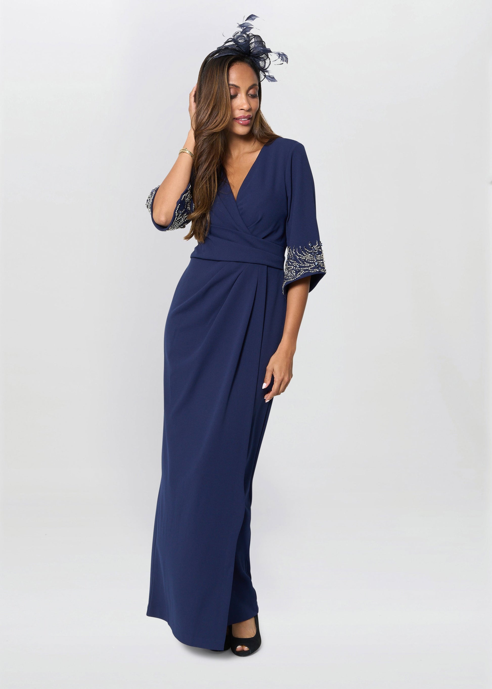  Lilly Embellished Sleeve Maxi Dress