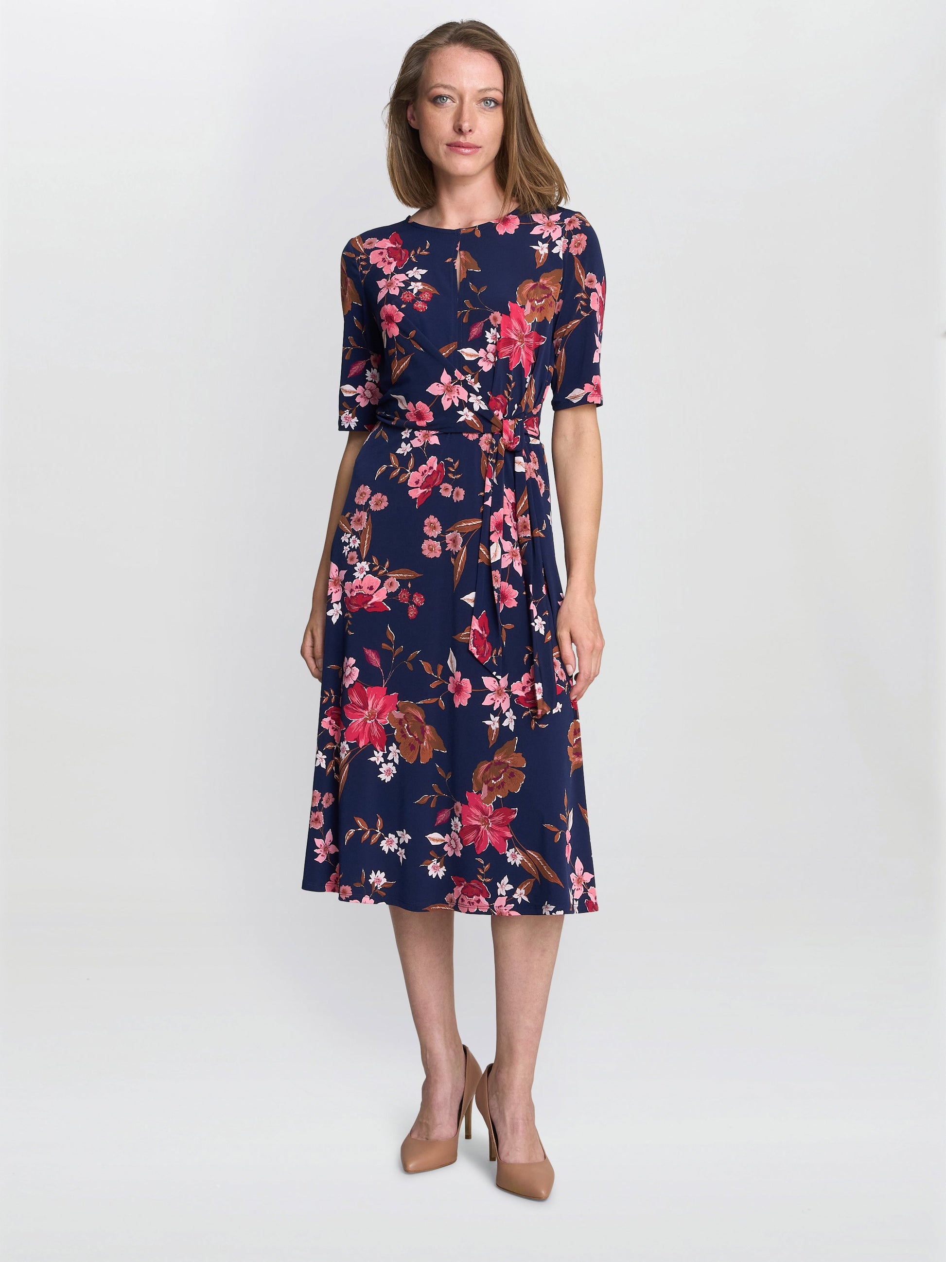  Lou Floral Print Midi Dress
