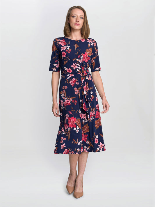 Lou Floral Print Midi Dress