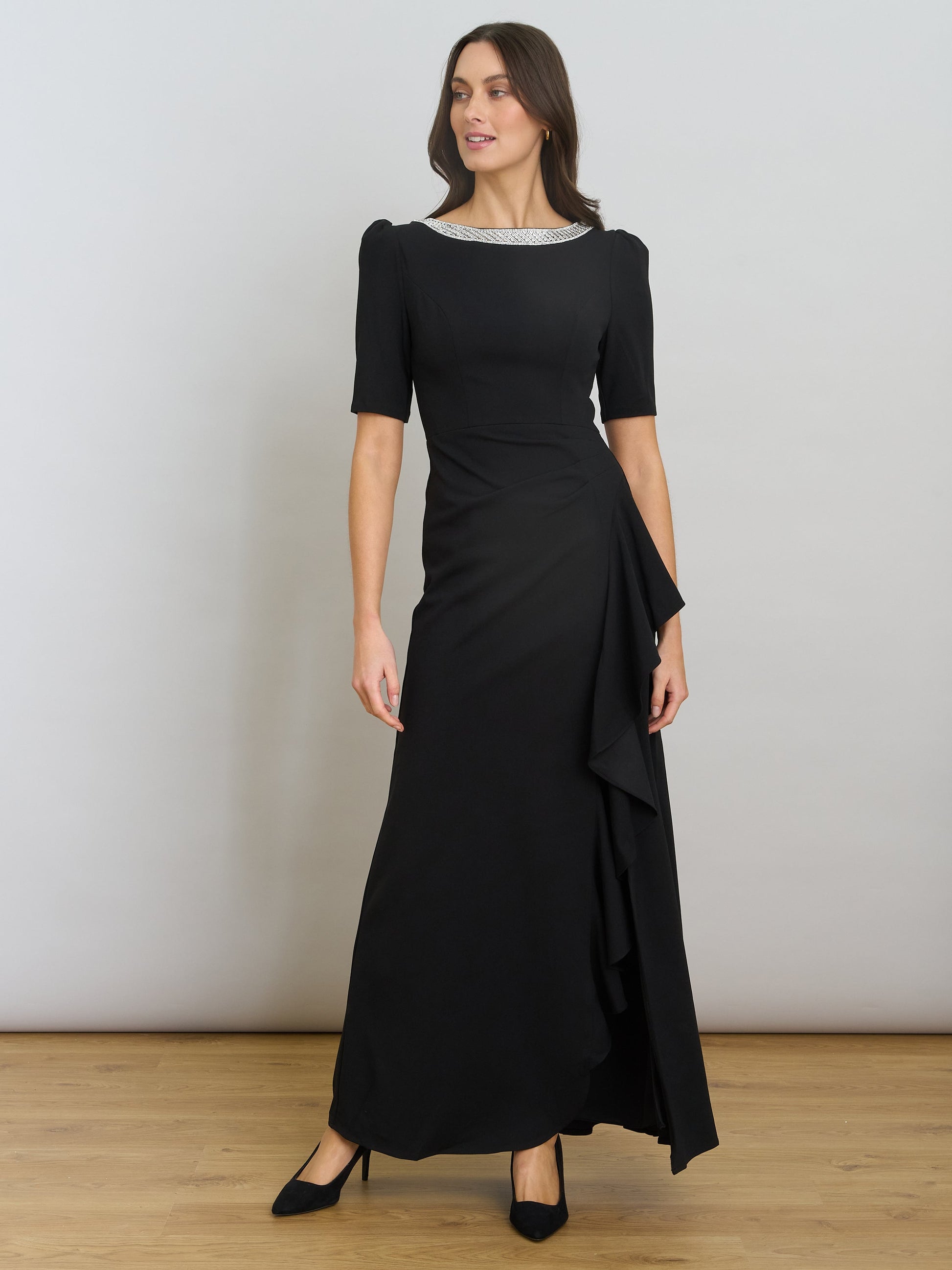  Paola Beaded Neck Maxi Dress
