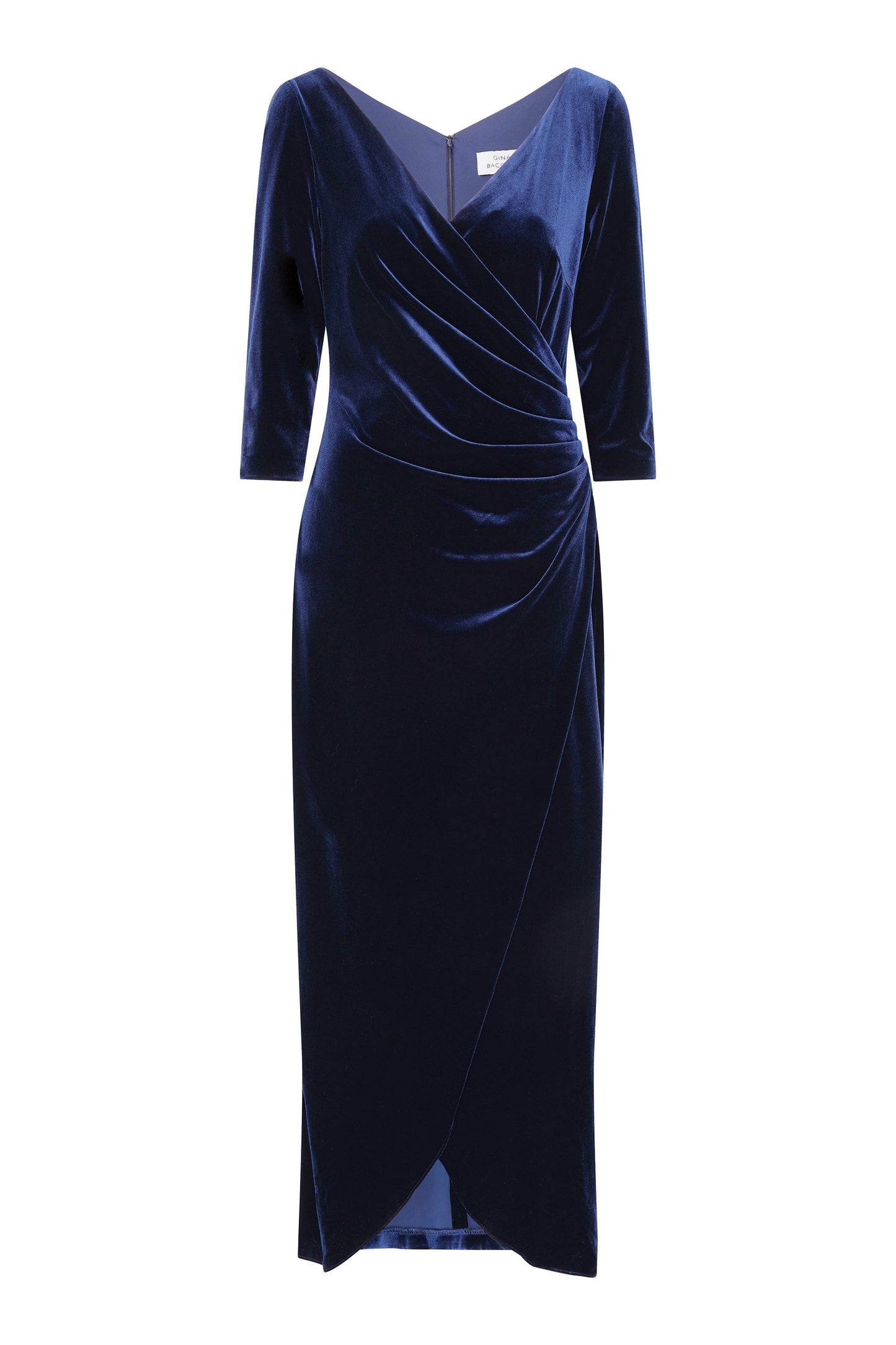  Paris Velvet Maxi Dress With 3/4 Sleeve