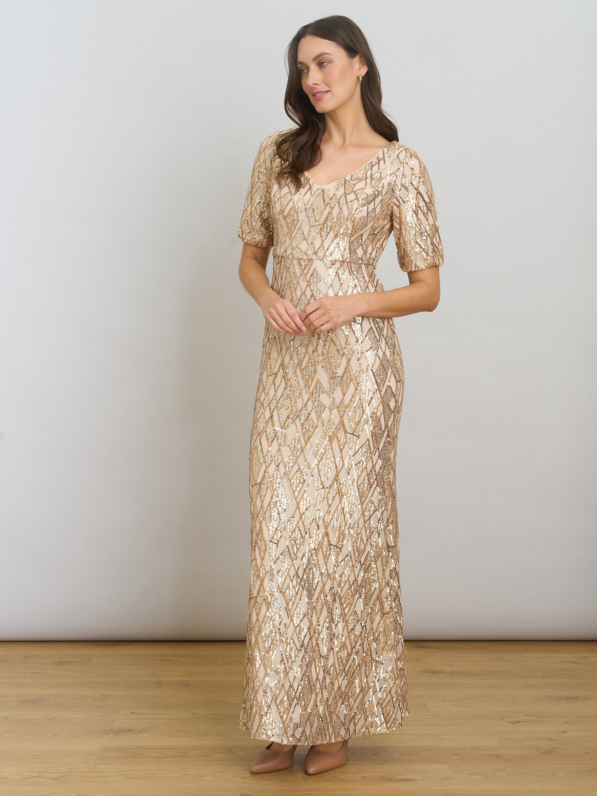  Pat Sequin Maxi Dress