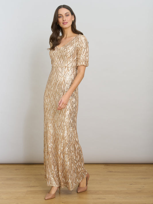  Pat Sequin Maxi Dress