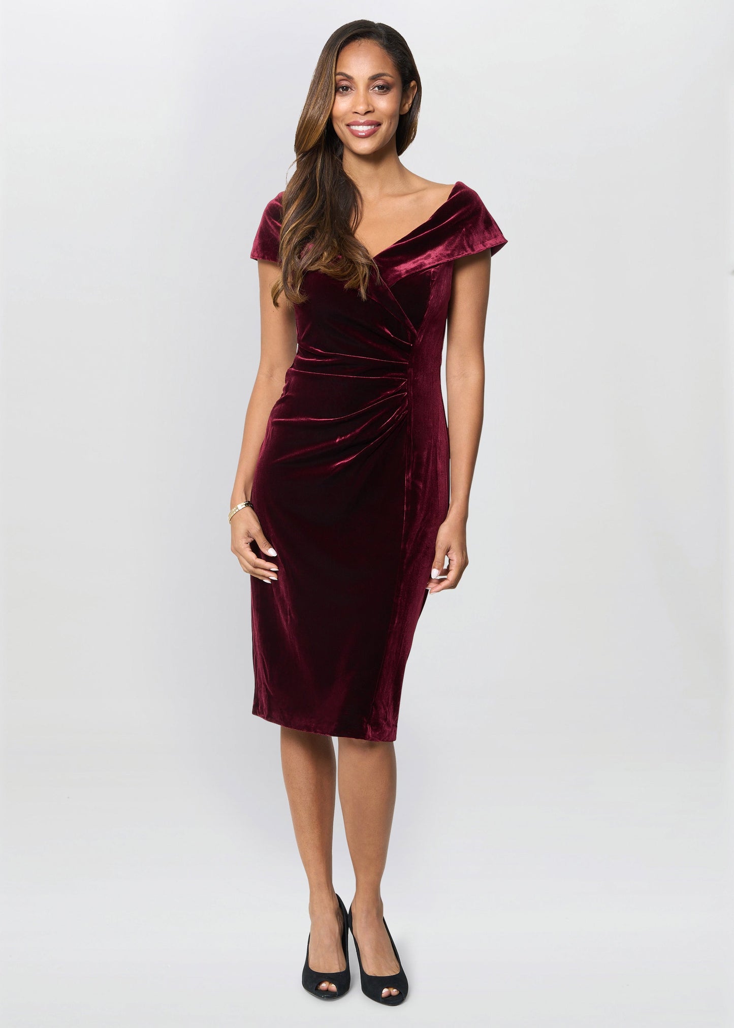  Selene Off The Shoulder Velvet Dress