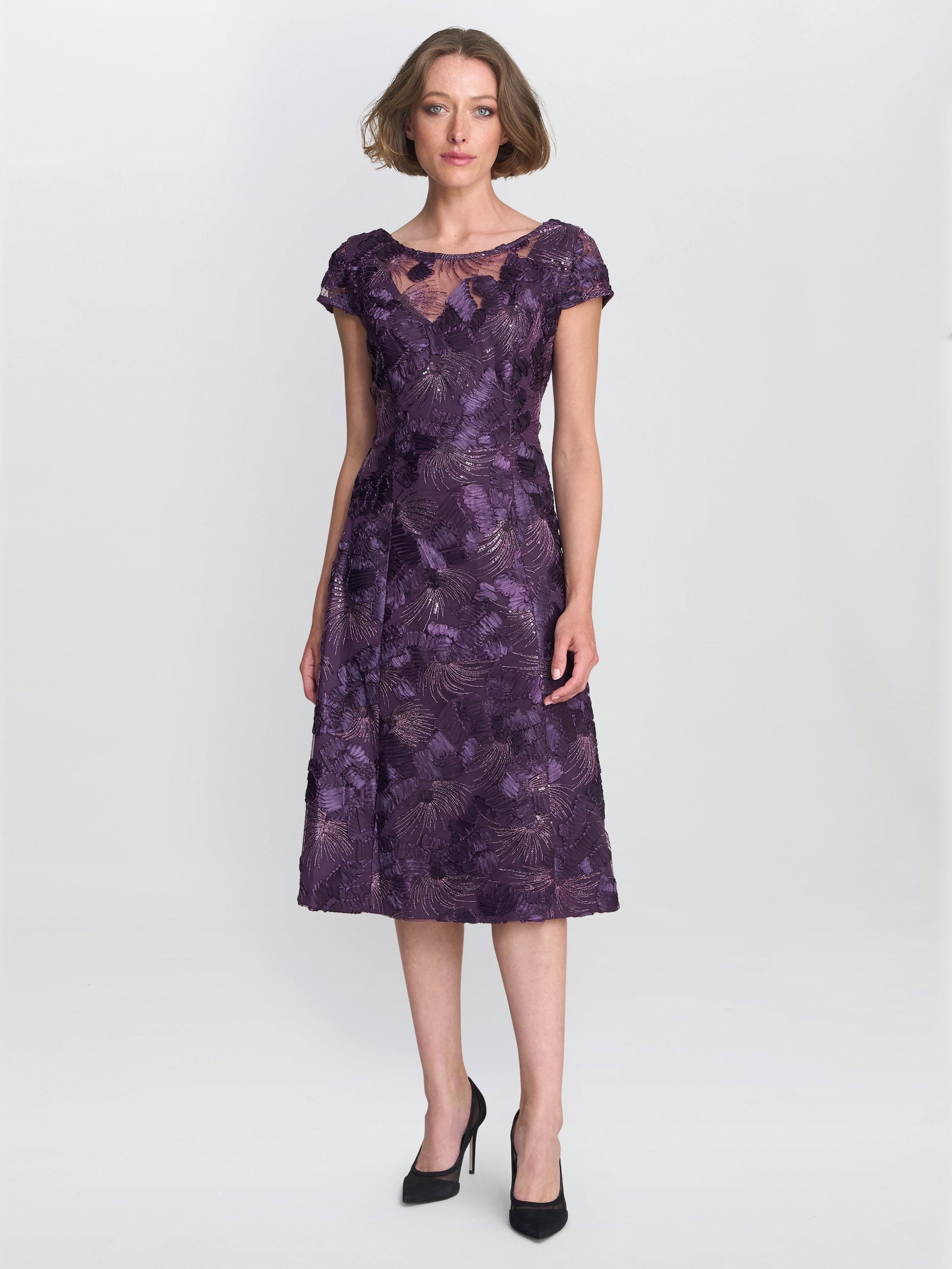  Abella Illusion Jewel Floral Dress