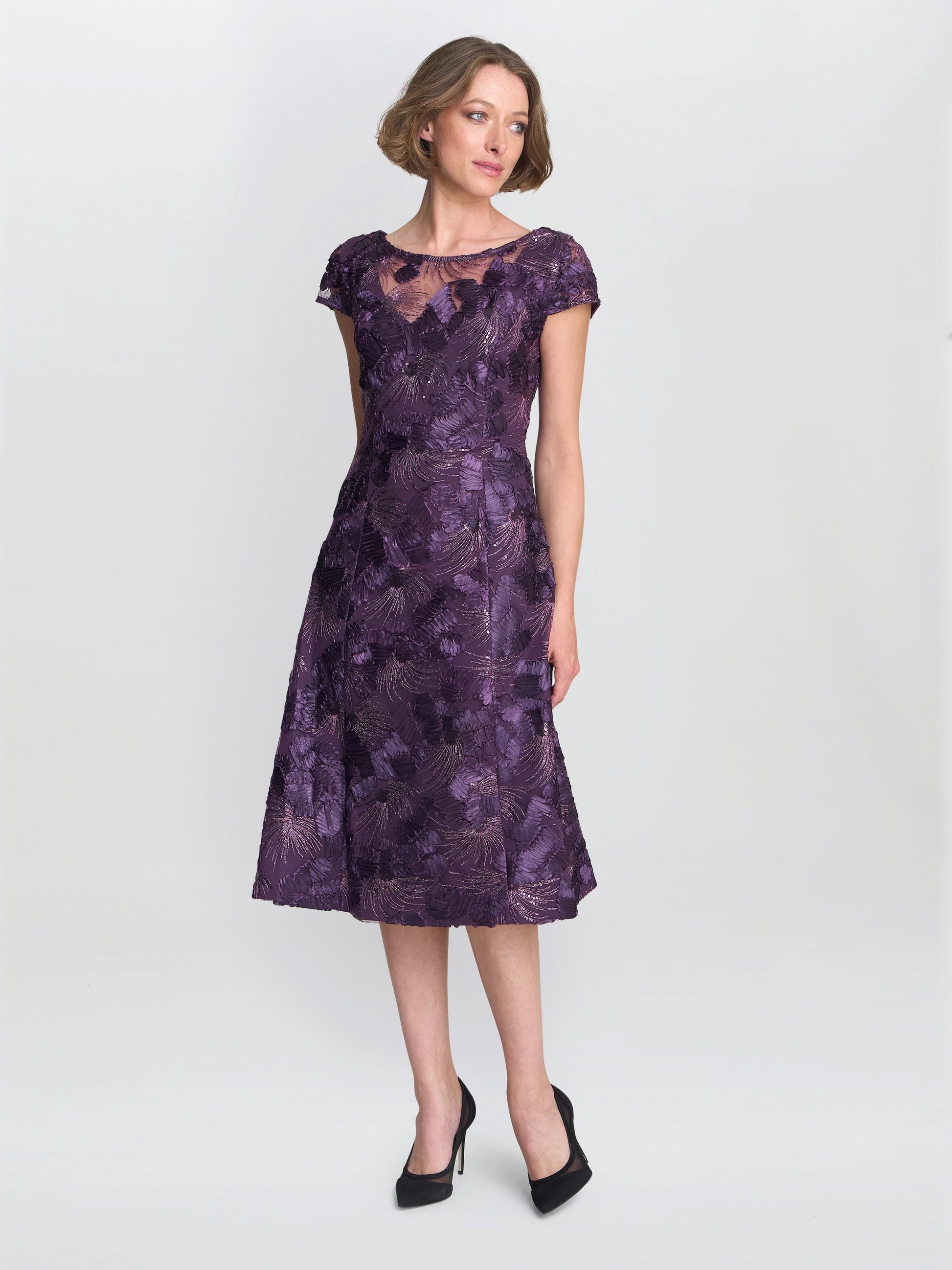  Abella Illusion Jewel Floral Dress