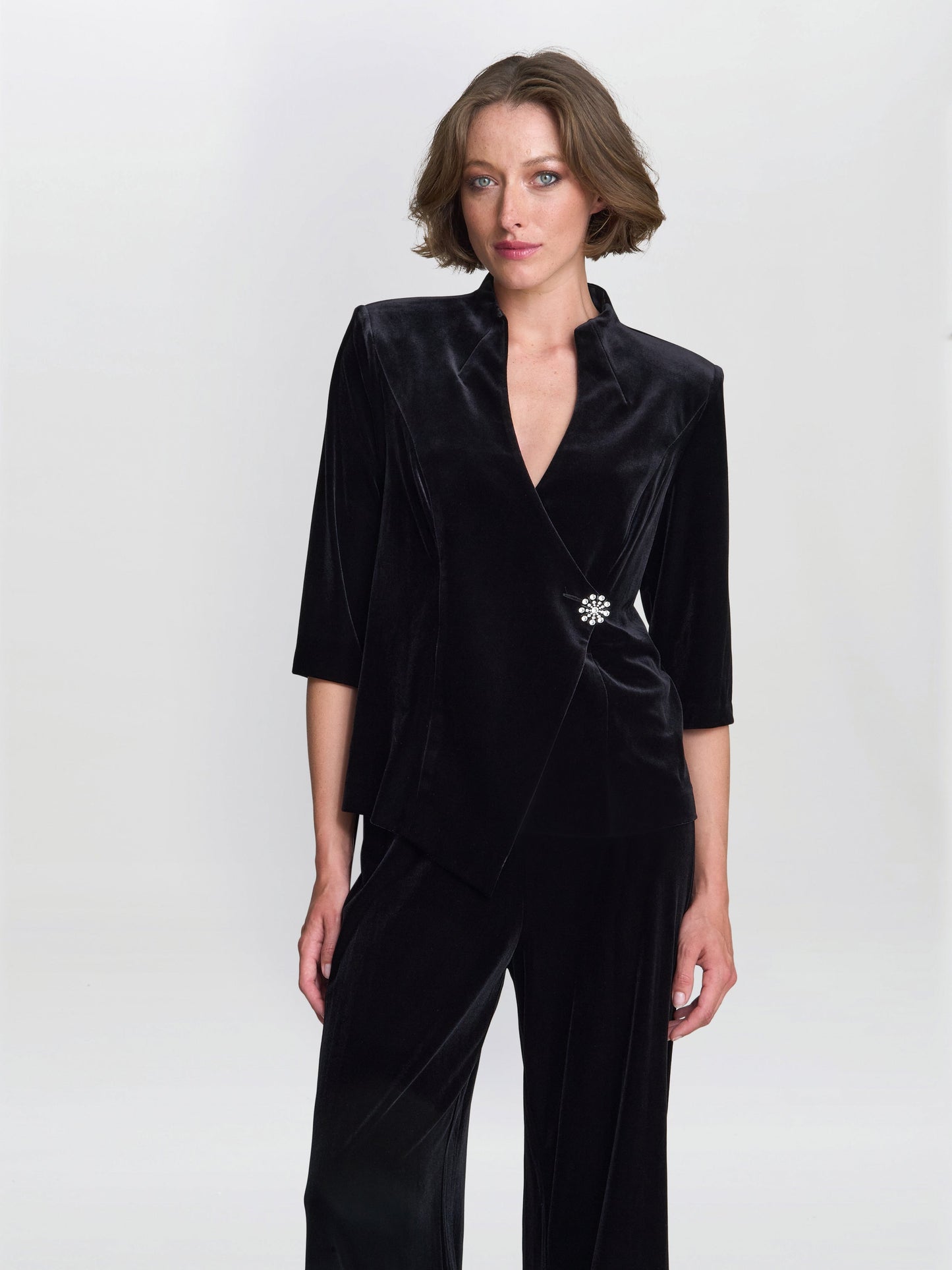  Tayla Velvet Wrap Blouse