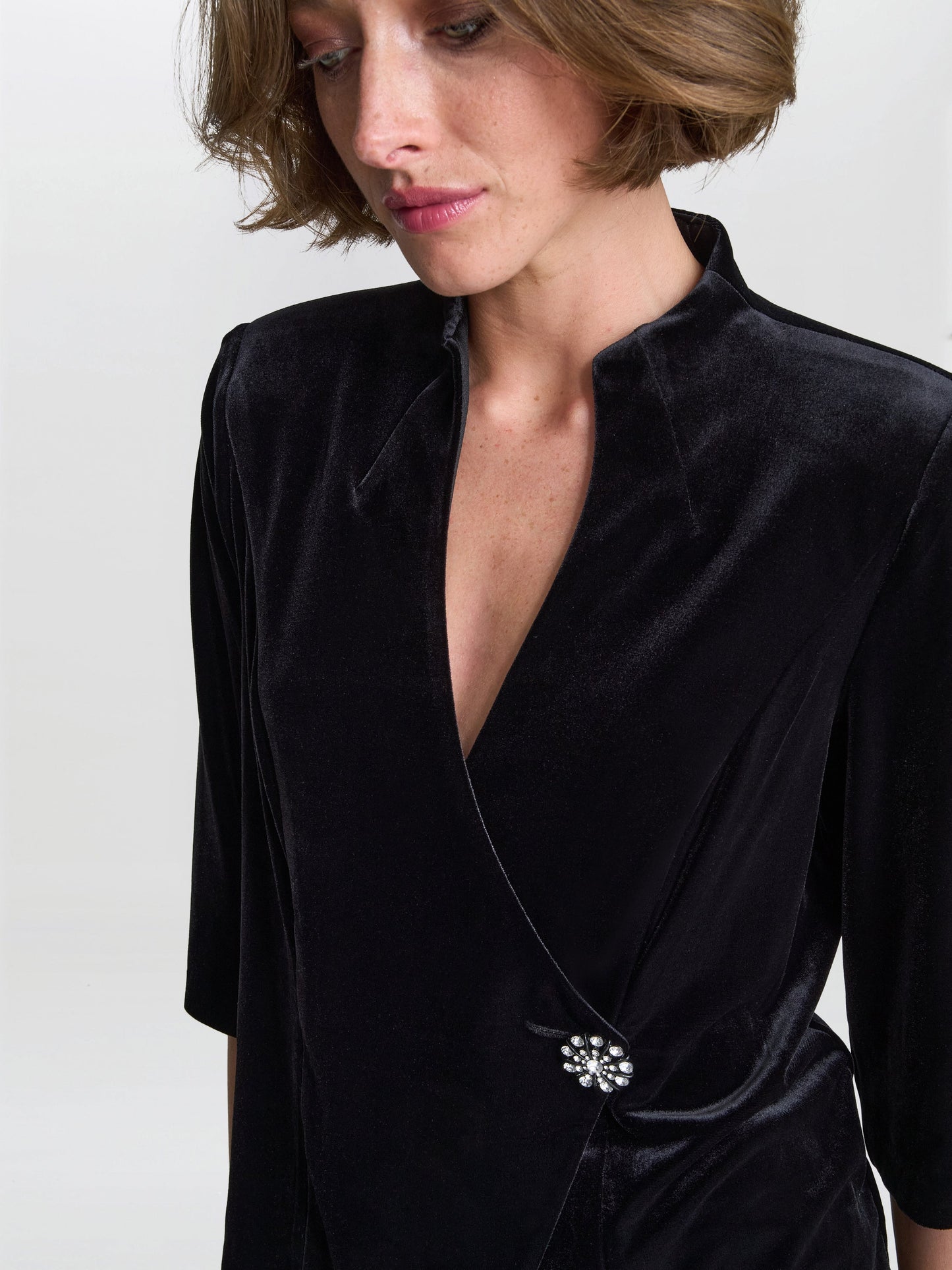  Tayla Velvet Wrap Blouse