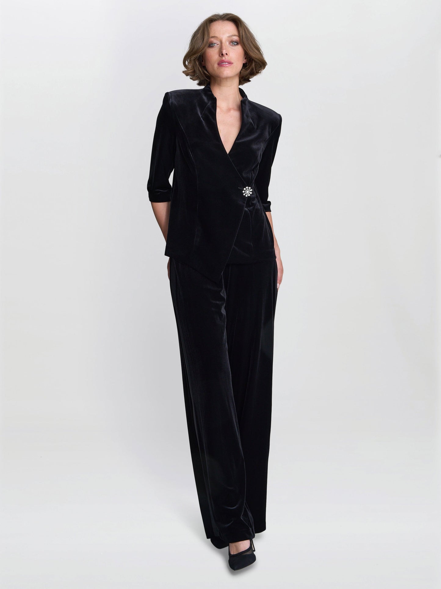  Tayla Velvet Wrap Blouse