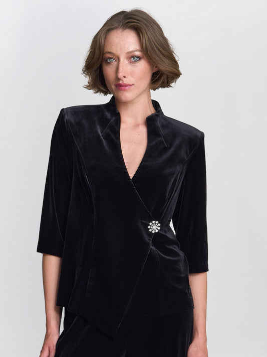  Tayla Velvet Wrap Blouse