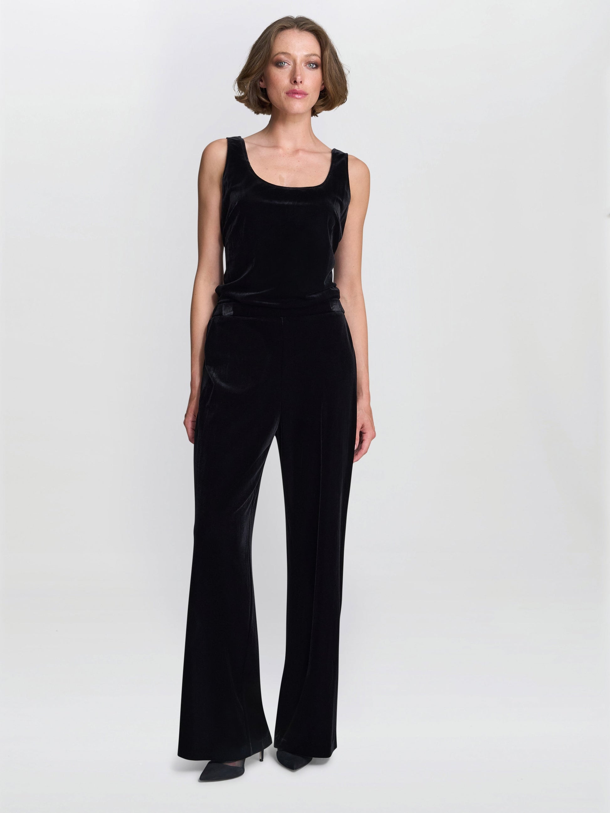  Tania Velvet Wide-Leg Trouser